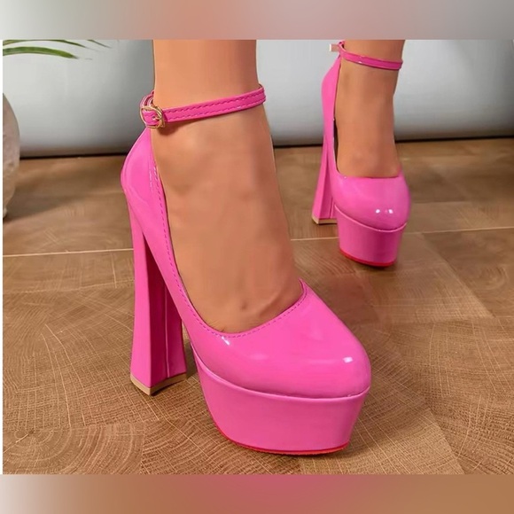 Sissy CD TS Pumps Women 5.5cm Platform 16cm Super High Chunky Heels 5-15 Plus - Picture 3 of 8